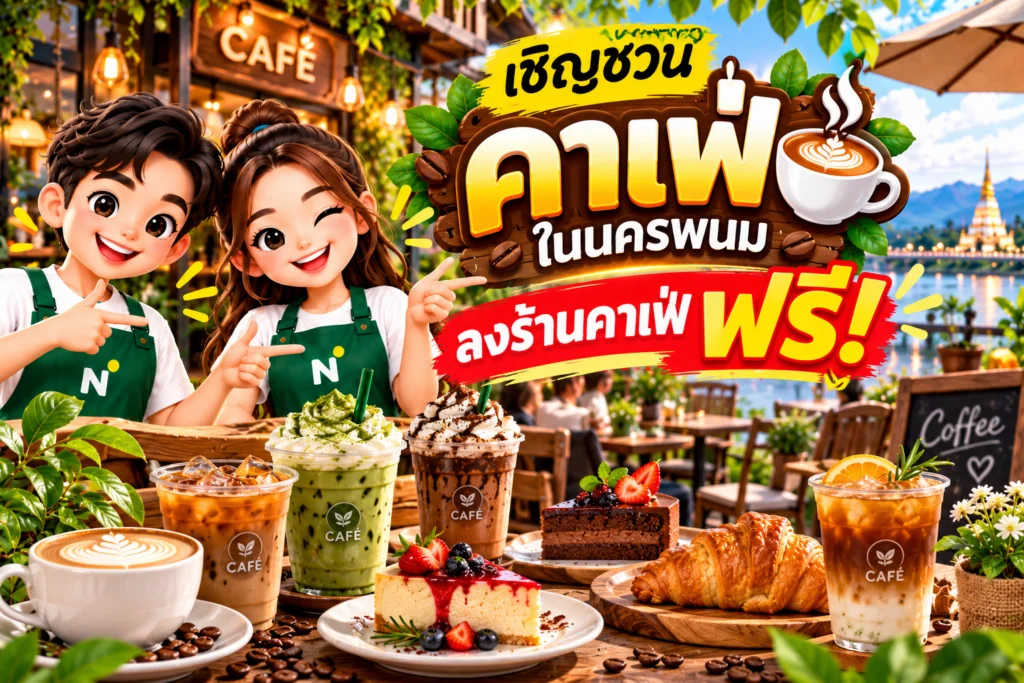 ☕ คาเฟ่ 📣 คาเฟ่ในนครพนม อยากให้คนรู้จักร้านมากขึ้น มาลงร้านกับ นครพนมฮับ 🎉 ช่วงเปิดตัว ลงร้านคาเฟ่ฟรี! ให้ลูกค้าค้นหาร้าน ดูข้อมูล และเดินทางมาหาคุณได้ง่ายขึ้น